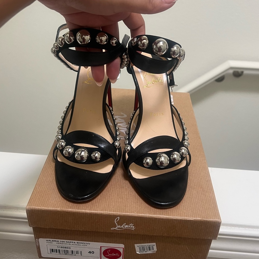 Black and silver red bottom